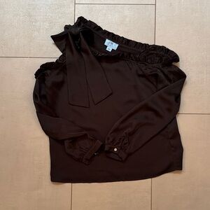 CeCe Elegant Black Off-Shoulder Blouse